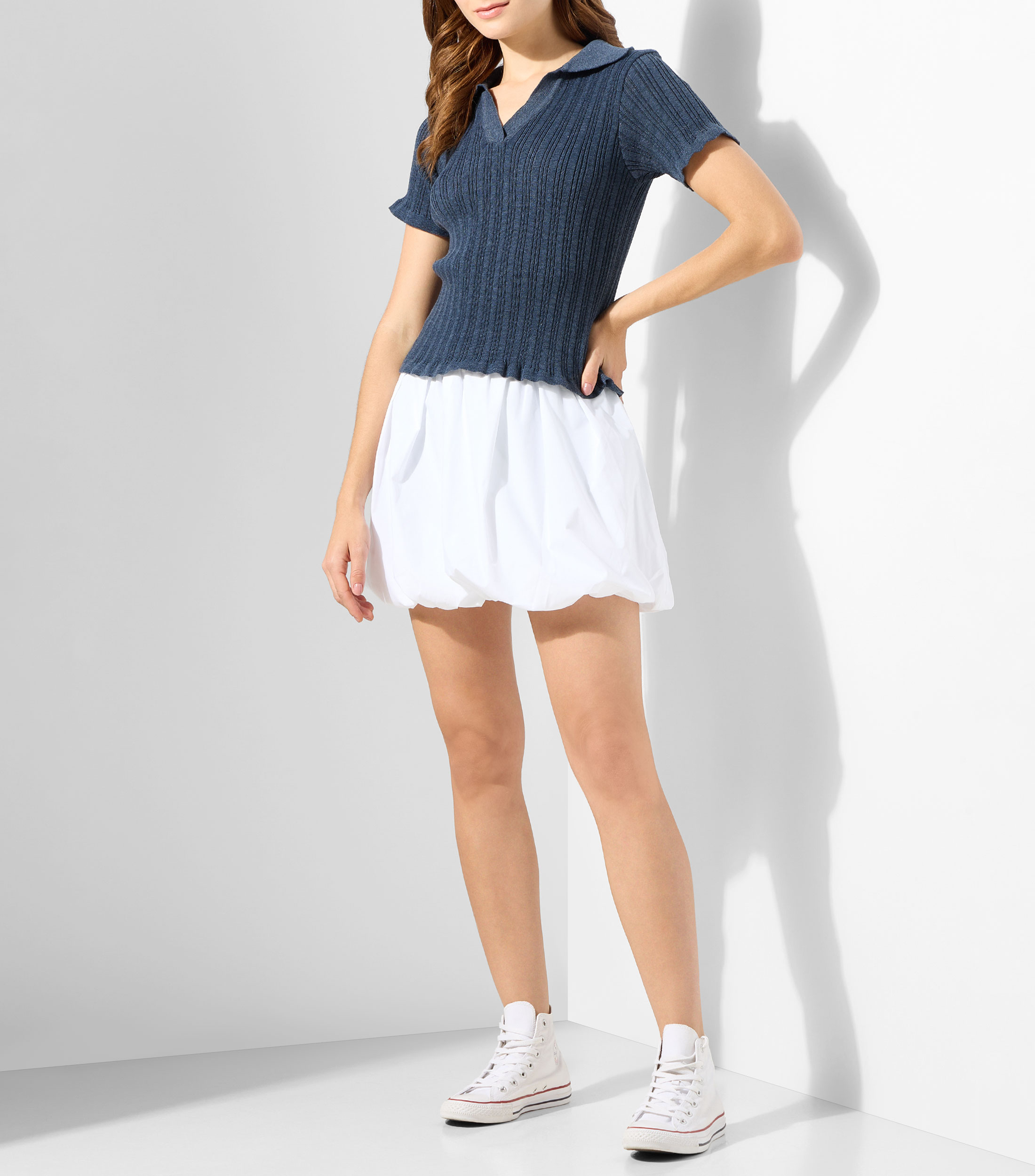 Playera Tipo Polo Manga Corta Lisa Mujer
